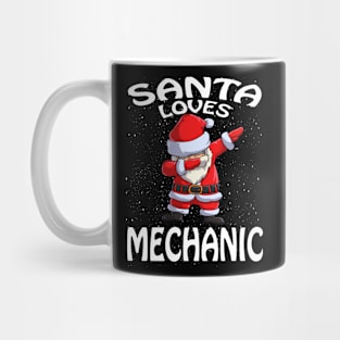 Santa Loves Mechanic Christmas Mug